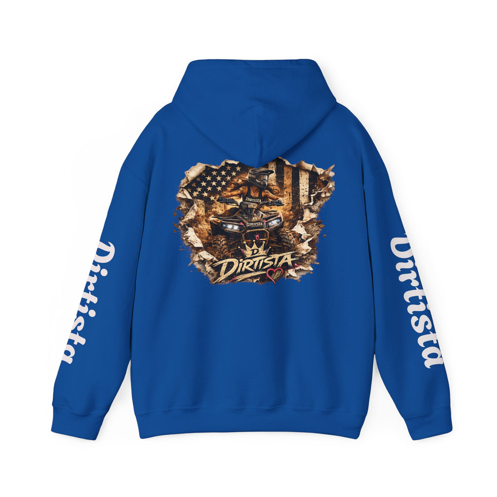 Dirtista Racing Hoodie — American Flag Off-Road Graphic Hooded Sweatshirt