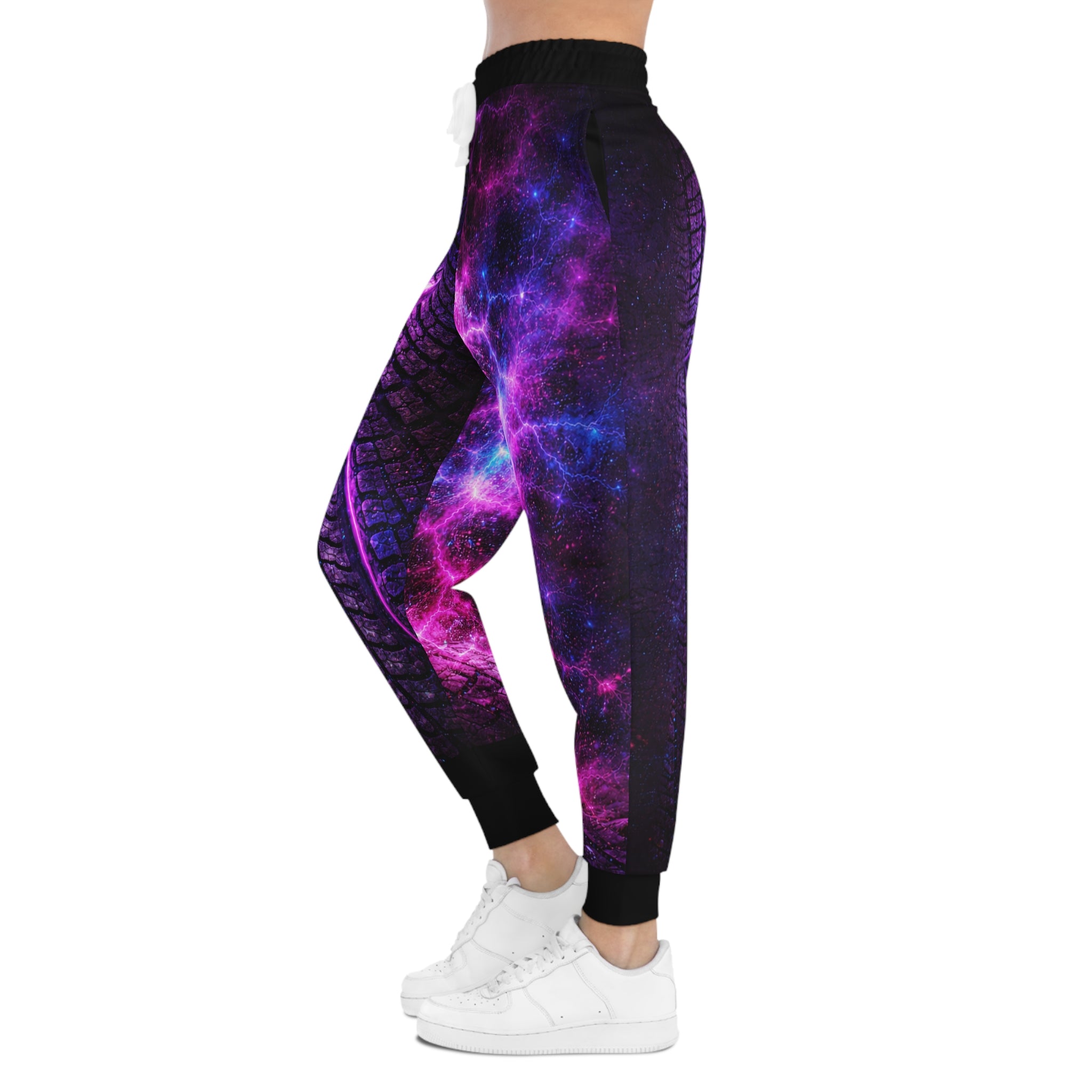 Purple Nebula Galaxy Tire-Track Joggers