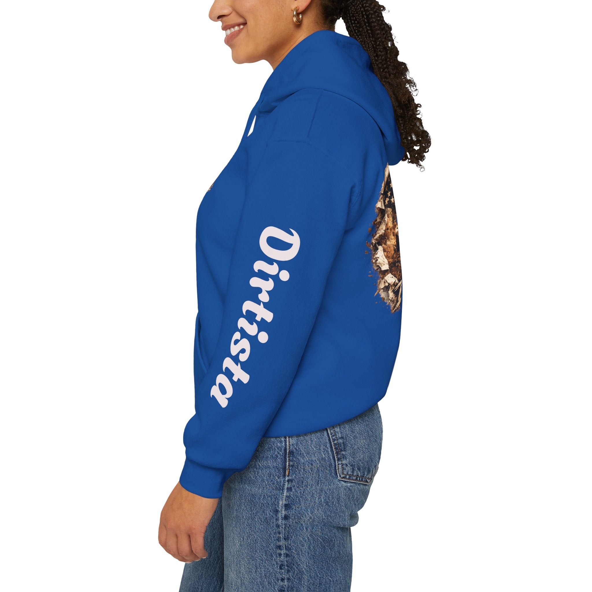 Dirtista Racing Hoodie — American Flag Off-Road Graphic Hooded Sweatshirt