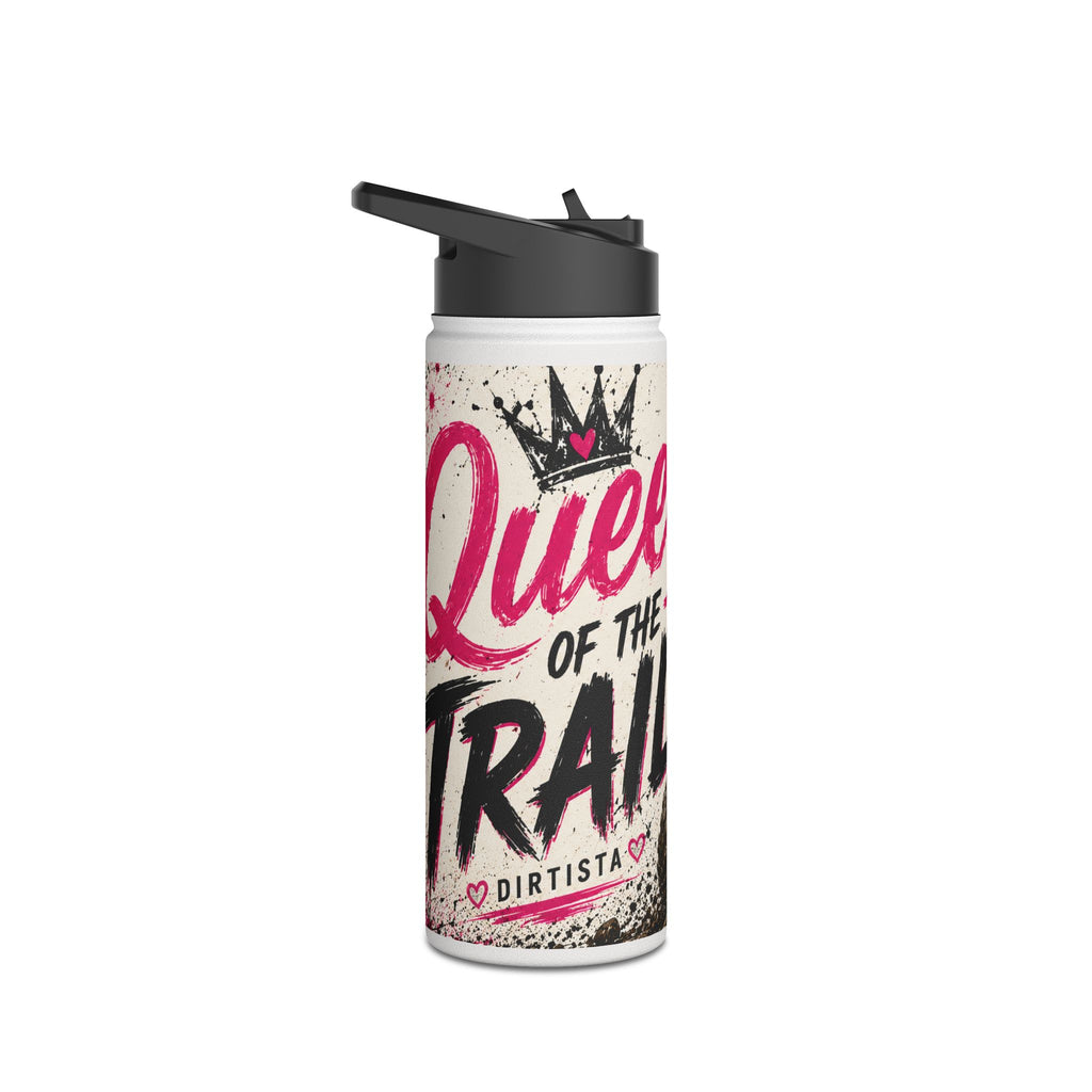 Motocross Queen Stainless Steel Water Bottle — 'Queen of the Trails' Pink Off‑Road Design
