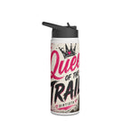 Motocross Queen Stainless Steel Water Bottle — 'Queen of the Trails' Pink Off‑Road Design