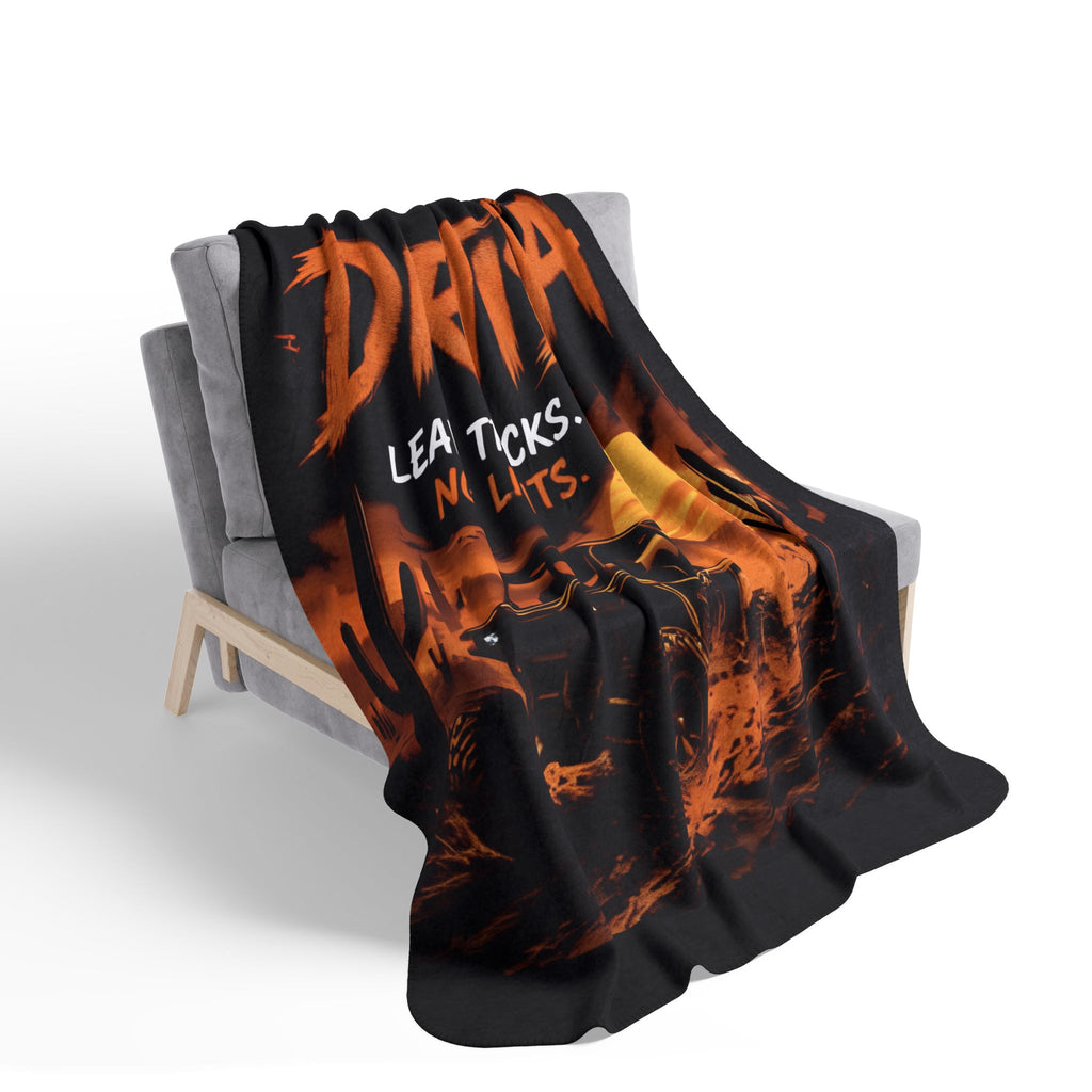 Dirtista "Leave Tracks. Not Limits." Sherpa Fleece Blanket | Desert Off-Road UTV Throw Blanket