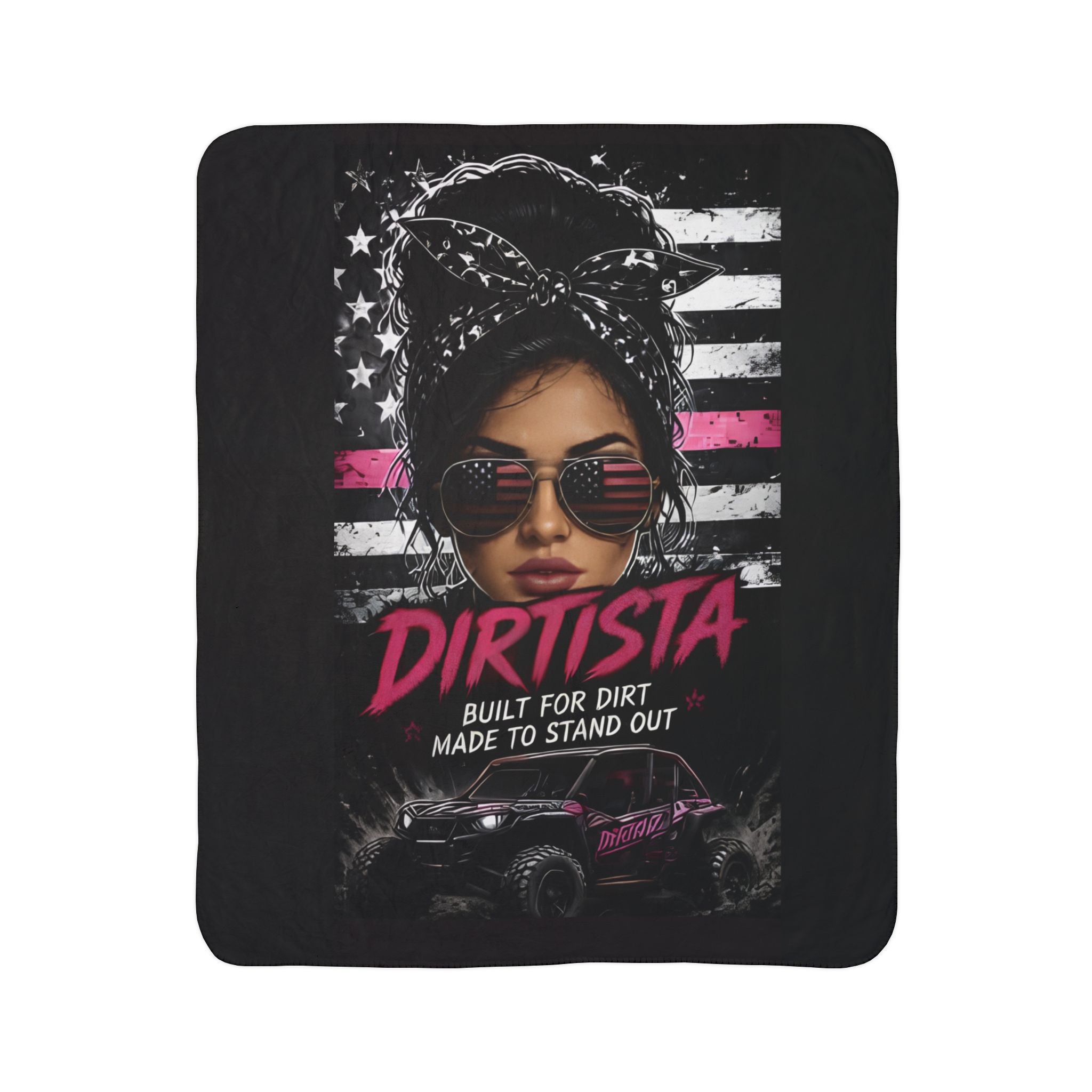 Dirtista "Built for Dirt. Made to Stand Out." Sherpa Fleece Blanket | Women's ATV & UTV Throw Blanket