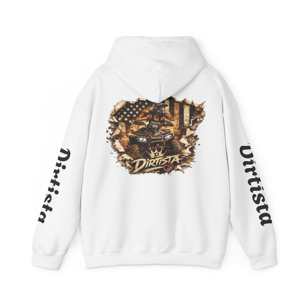 Dirtista Racing Hoodie — American Flag Off-Road Graphic Hooded Sweatshirt