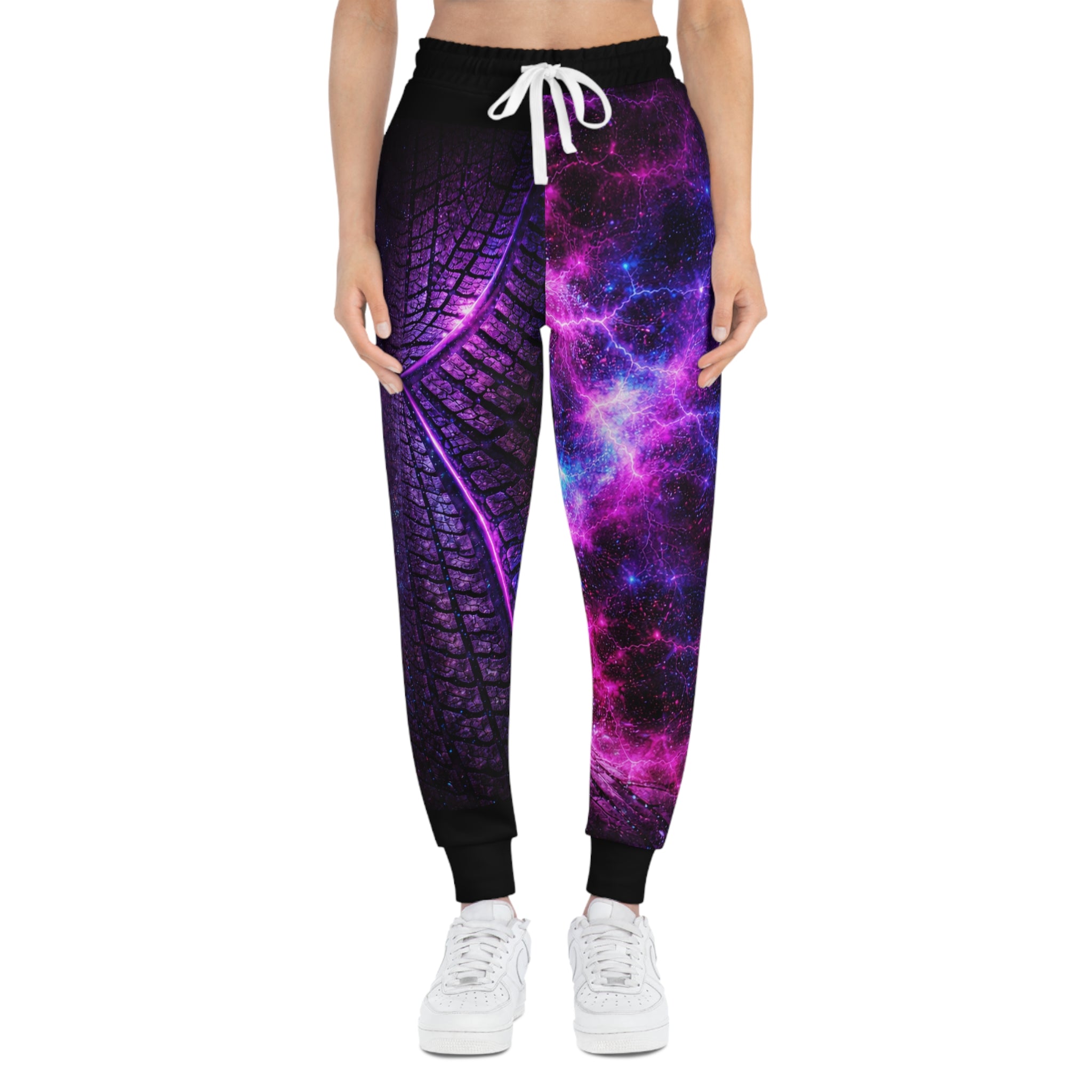 Purple Nebula Galaxy Tire-Track Joggers