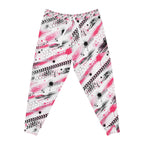 Pink Paint-Splash Athletic Joggers