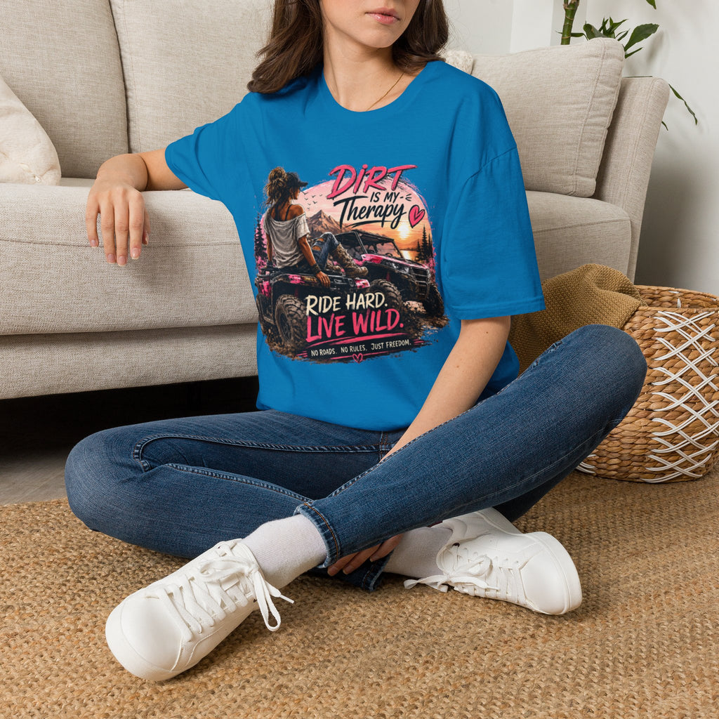 Dirt Is My Therapy T-Shirt — 'Ride Hard, Live Wild' Off-Road Adventure Tee