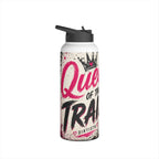 Motocross Queen Stainless Steel Water Bottle — 'Queen of the Trails' Pink Off‑Road Design