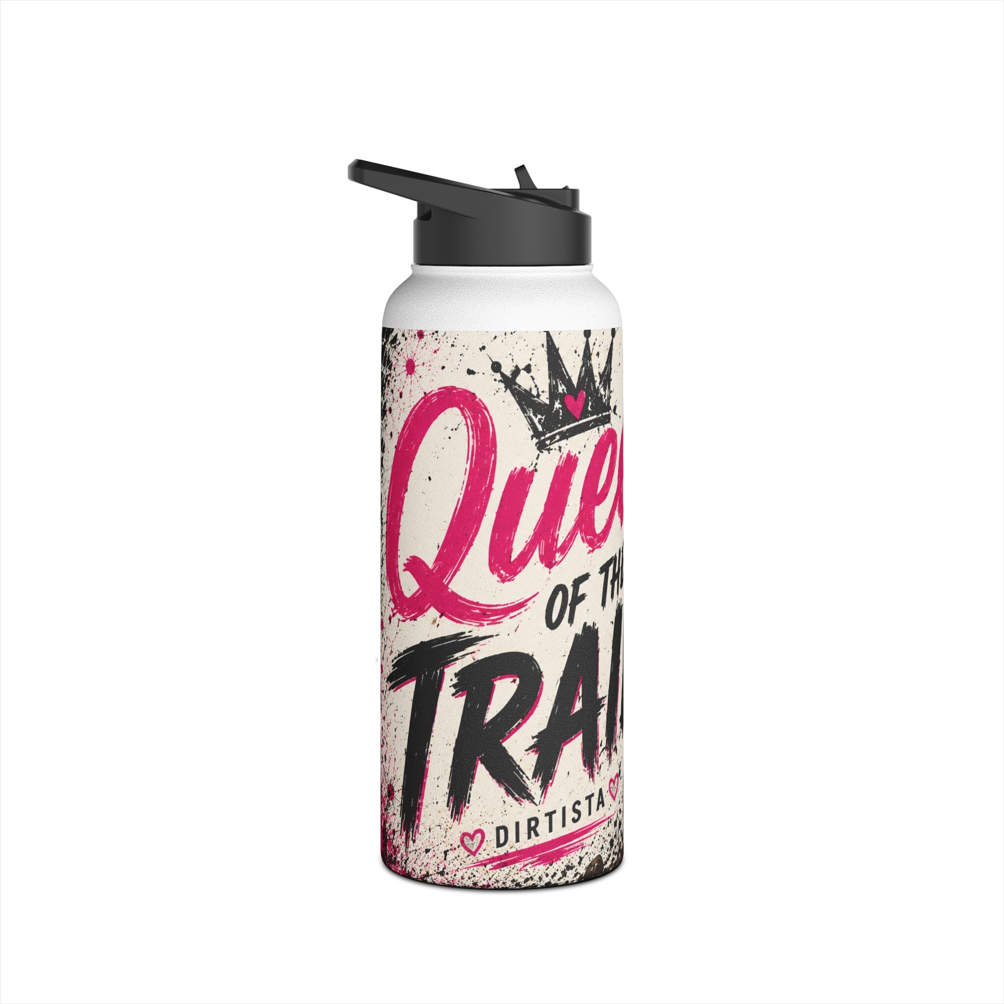 Motocross Queen Stainless Steel Water Bottle — 'Queen of the Trails' Pink Off‑Road Design