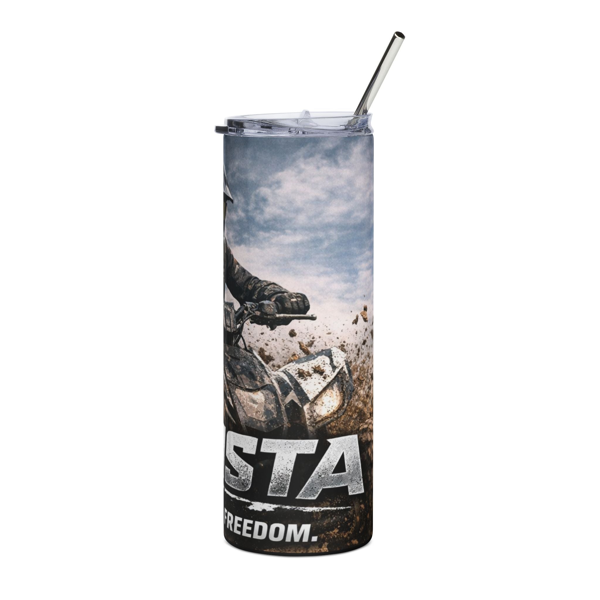 "Dirtista" Mud, Power & Freedom ATV - 20oz Stainless Steel Tumbler