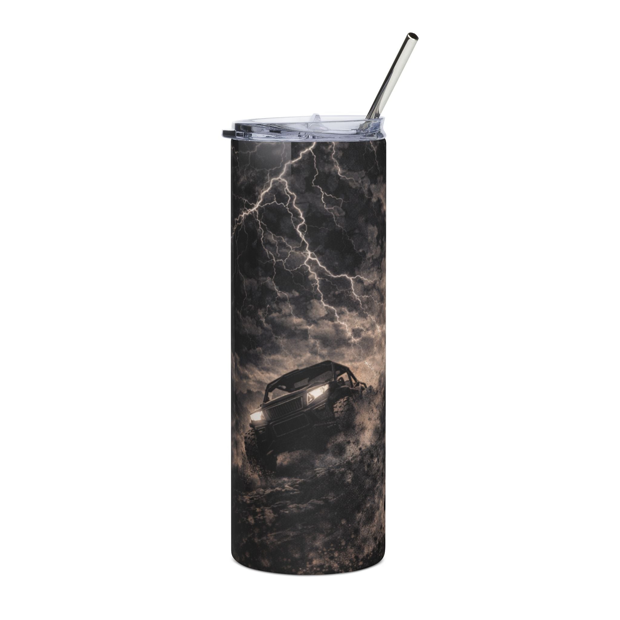 Moonlit Off-Road Truck Storm - 20oz Stainless Steel Tumbler