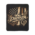 Dirtista Patriotic Sherpa Fleece Blanket | American Flag Off-Road Throw Blanket for Women