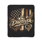 Dirtista Patriotic Sherpa Fleece Blanket | American Flag Off-Road Throw Blanket for Women