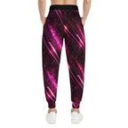 Neon Pink Racing Tire Athletic Joggers — Retro Cyberstreet AOP