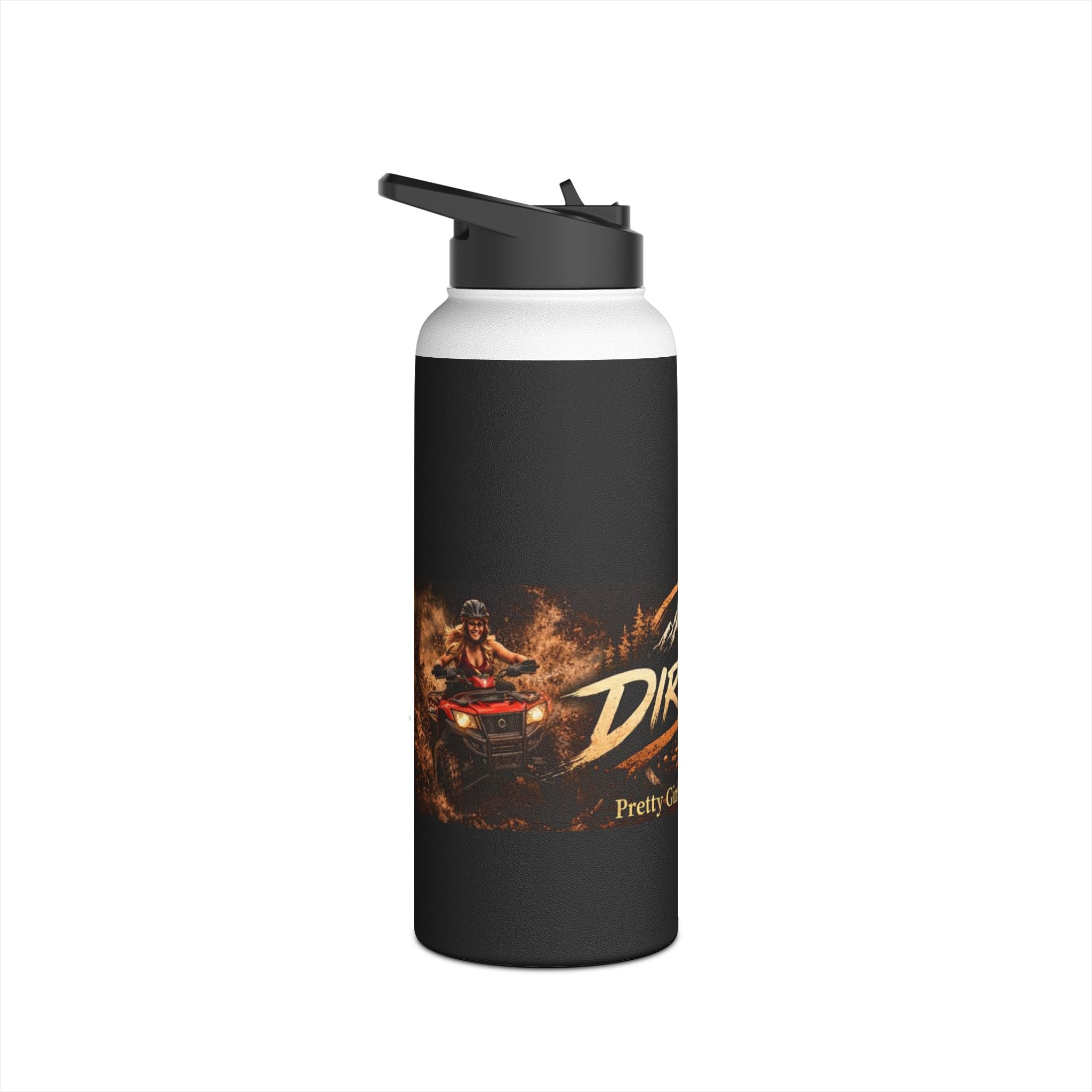 "Dirtista: Pretty Girls Ride Dirty" Off‑Road Stainless Steel Water Bottle
