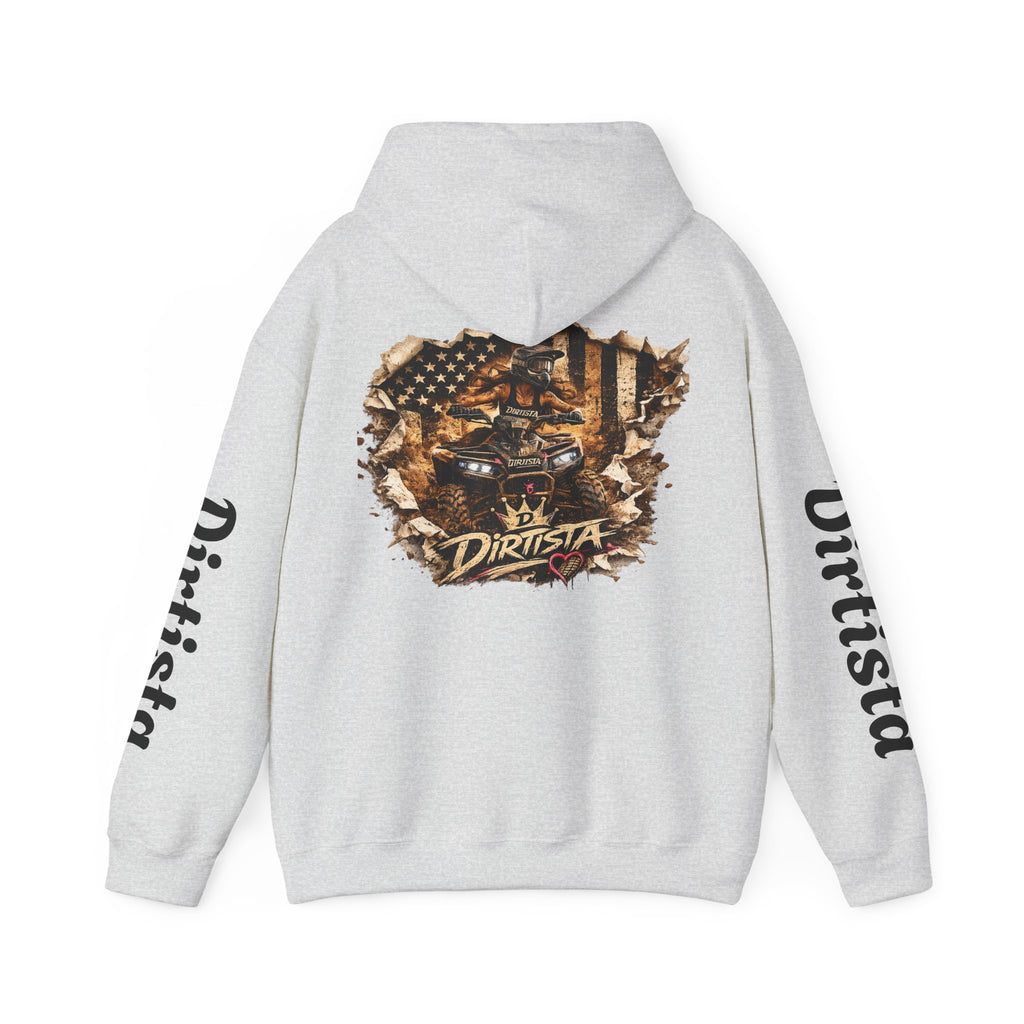 Dirtista Racing Hoodie — American Flag Off-Road Graphic Hooded Sweatshirt