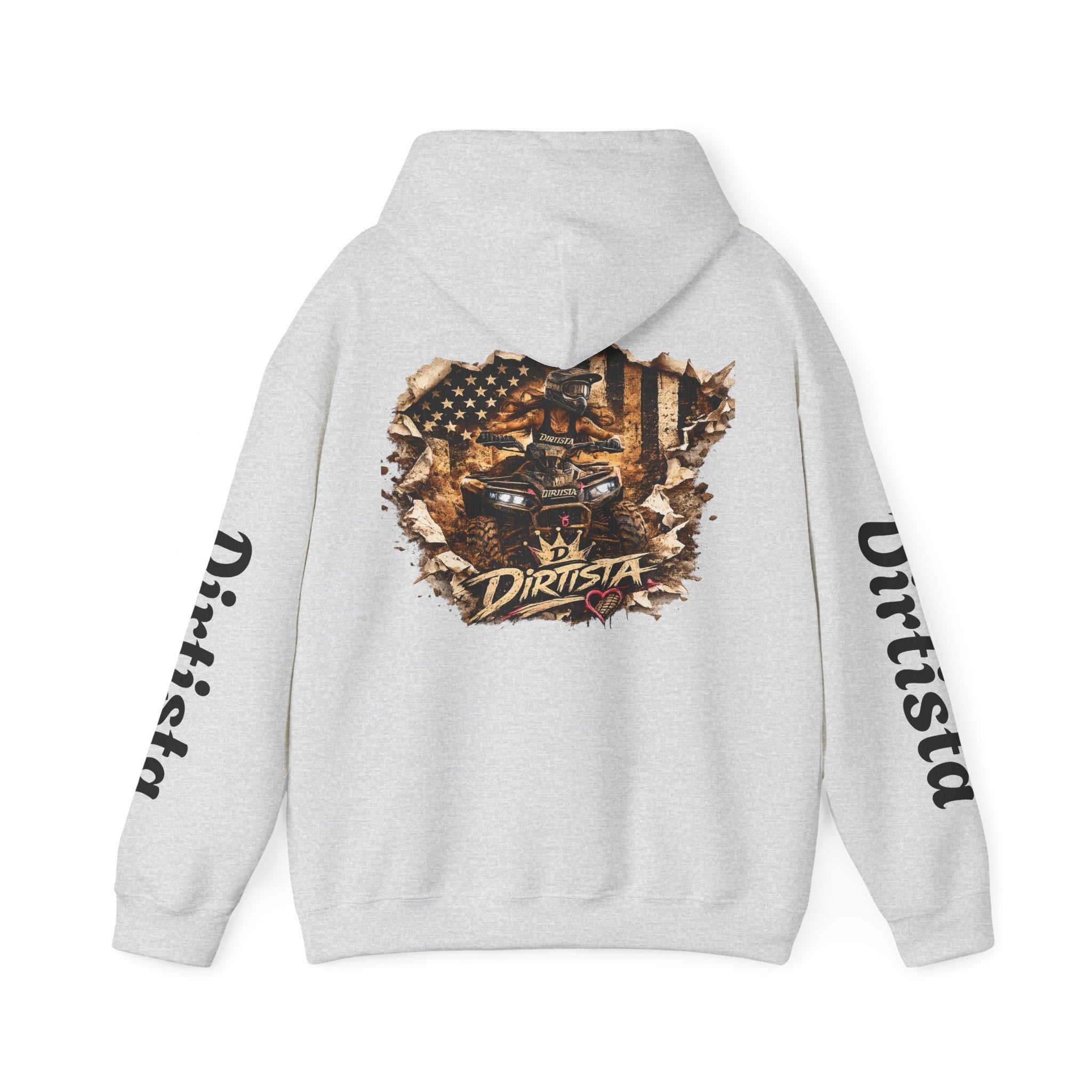 Dirtista Racing Hoodie — American Flag Off-Road Graphic Hooded Sweatshirt