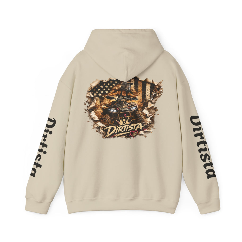 Dirtista Racing Hoodie — American Flag Off-Road Graphic Hooded Sweatshirt