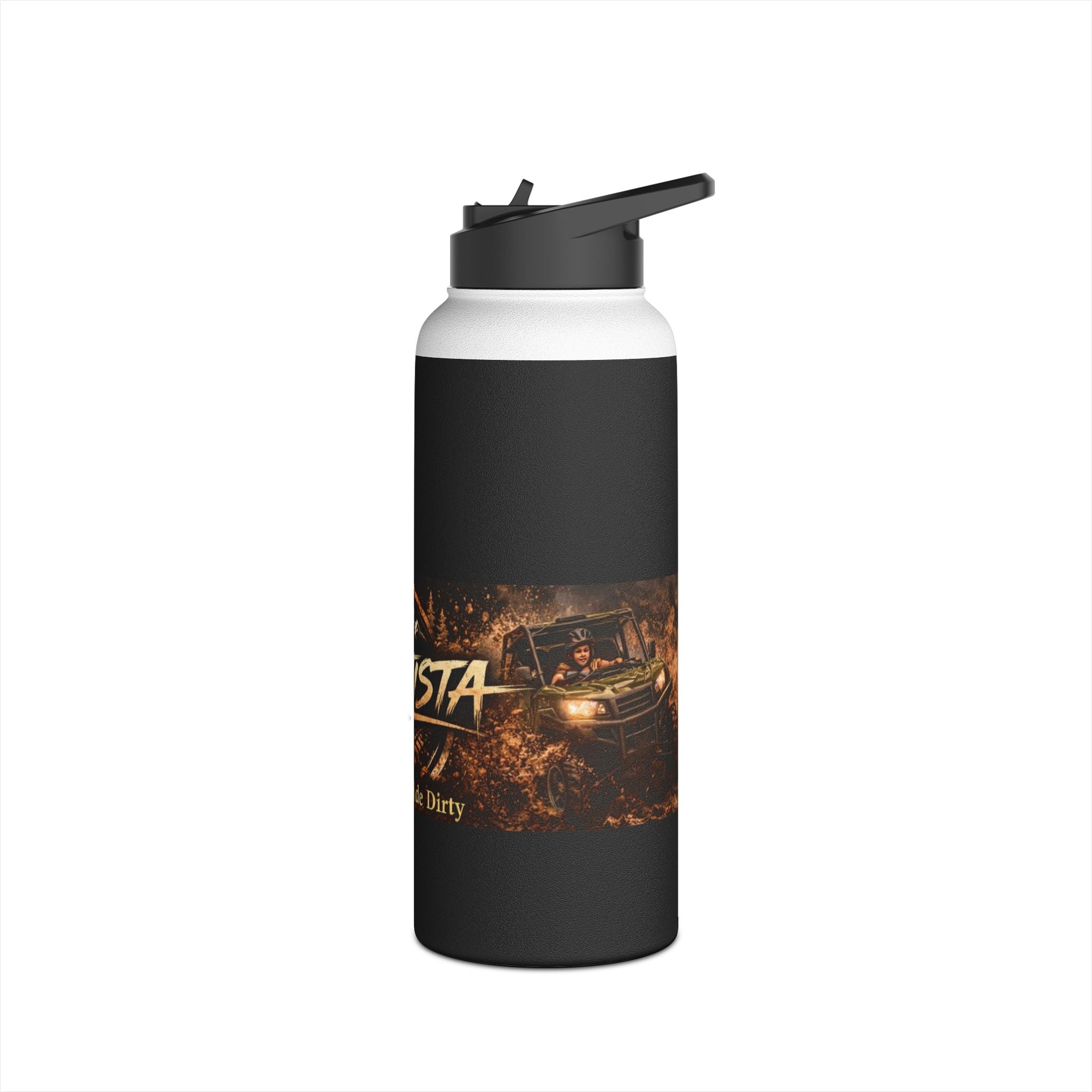 "Dirtista: Pretty Girls Ride Dirty" Off‑Road Stainless Steel Water Bottle