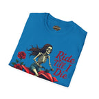 Ride Till I Die ATV T-Shirt — Skeleton Rider with Roses