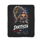Dirtista "Freedom. Dirt. Adventure." Sherpa Fleece Blanket | Patriotic Women's ATV & UTV Throw Blanket