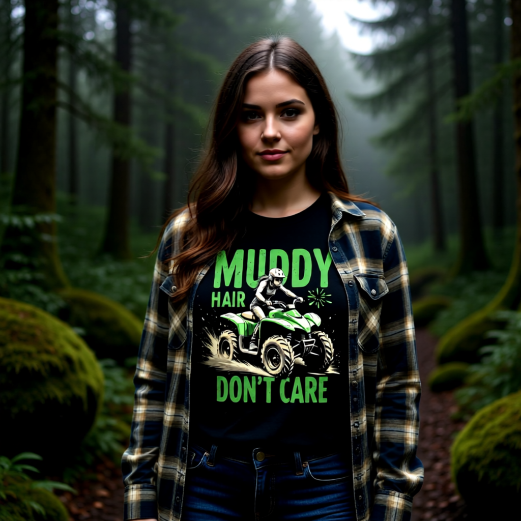 Muddy Hair Don't Care ATV T-Shirt