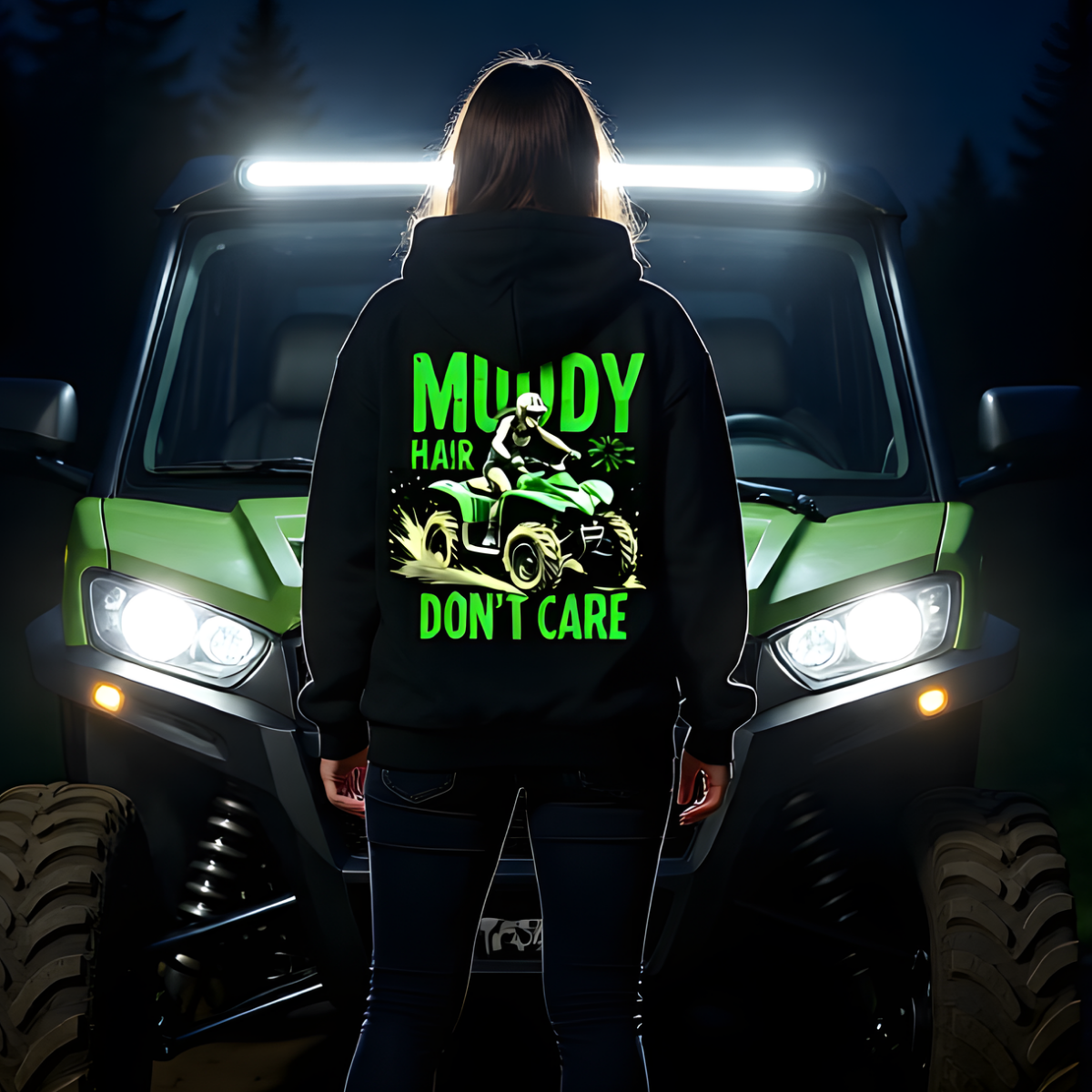 Muddy Hair Don't Care ATV Hoodie
