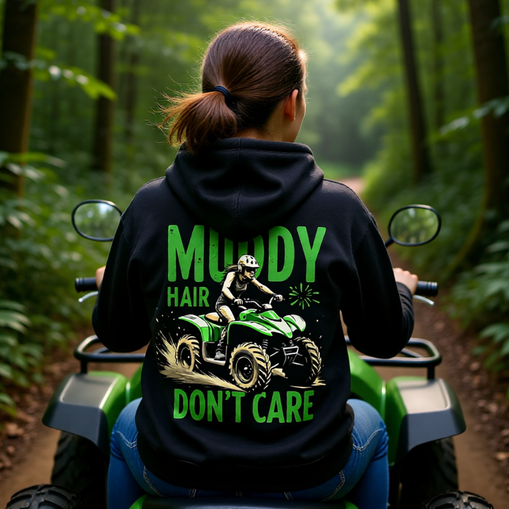 Muddy Hair Don't Care ATV Hoodie