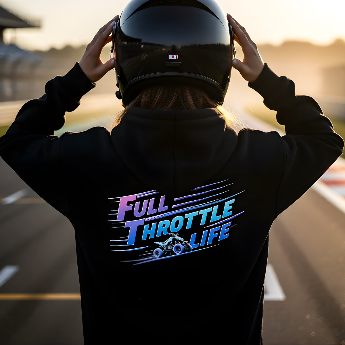 Full Throttle to Life Hoodie — Racing Graphic Pullover