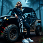 Dirtista Graphic Joggers – Black Athletic Sweatpants with Bold Script