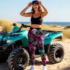 Neon Tire-Track Print Joggers