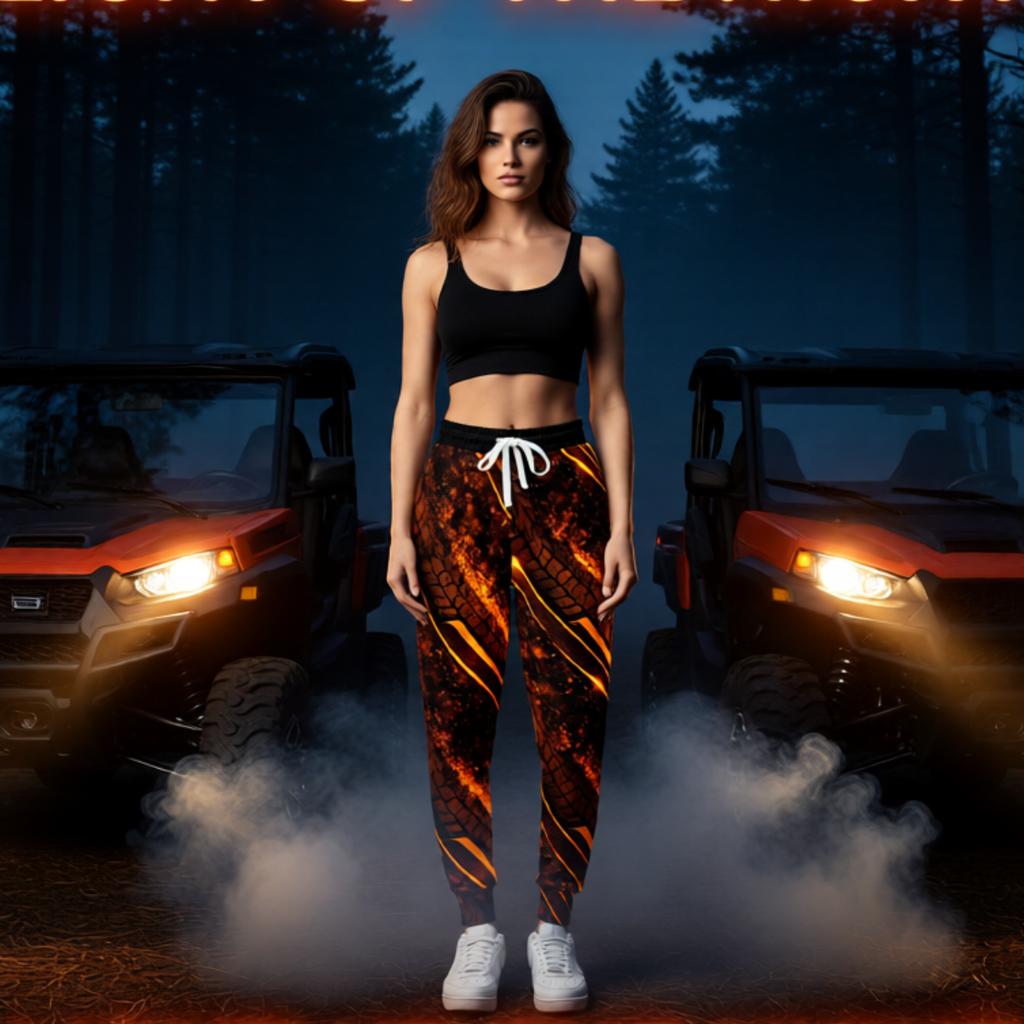 Golden Burnout Tire Track Athletic Joggers