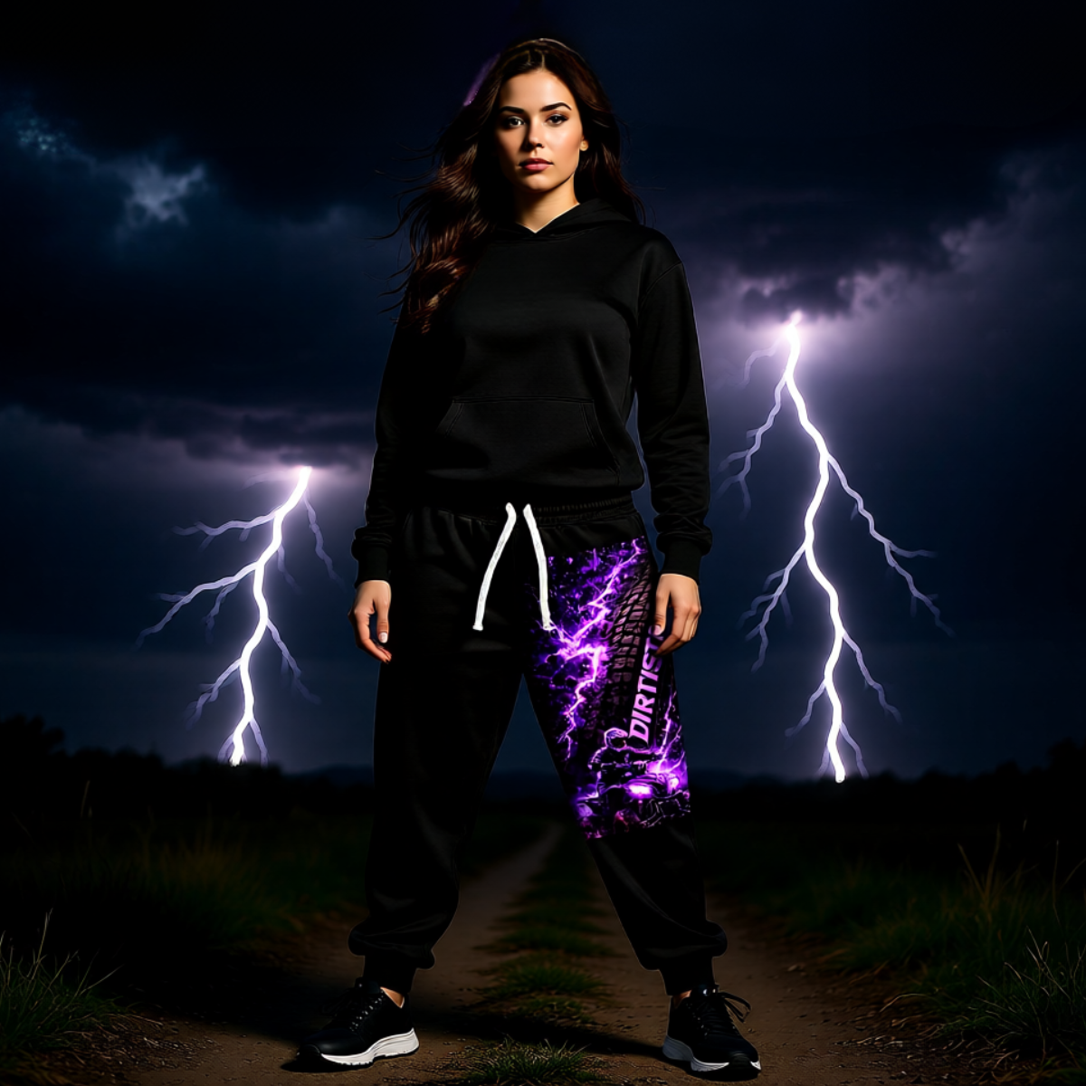 Dirtista Purple Lightning Drift Joggers