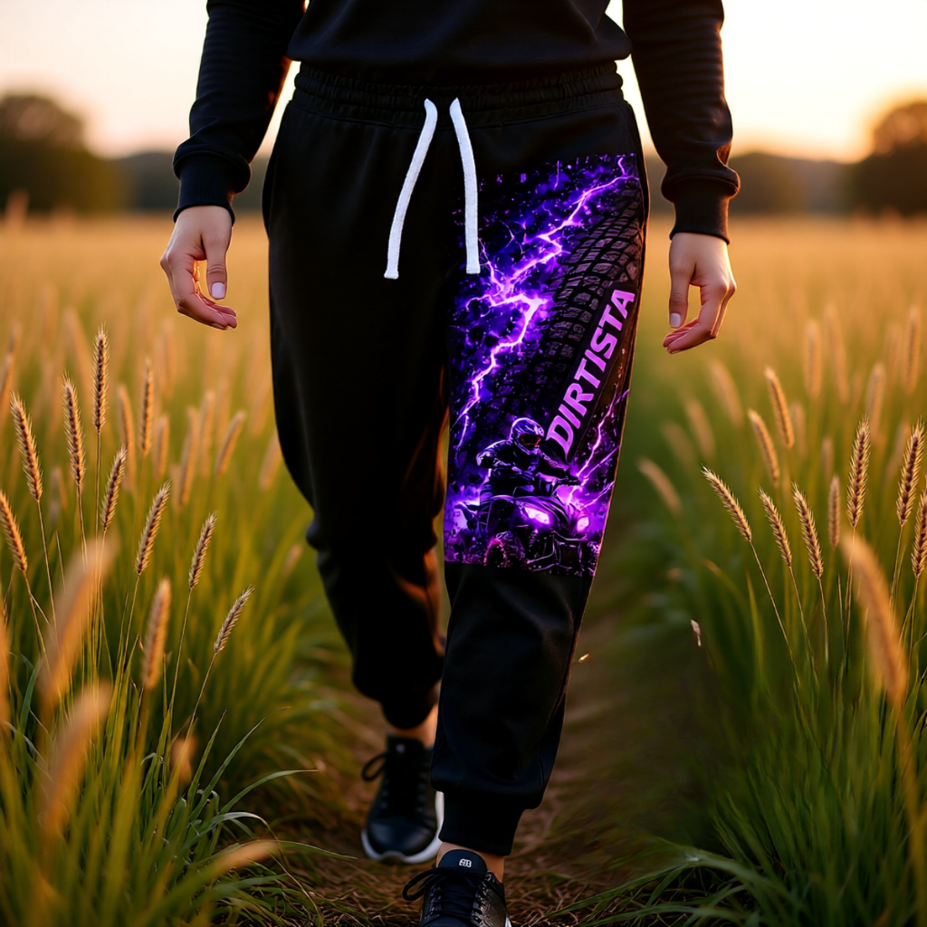 Dirtista Purple Lightning Drift Joggers