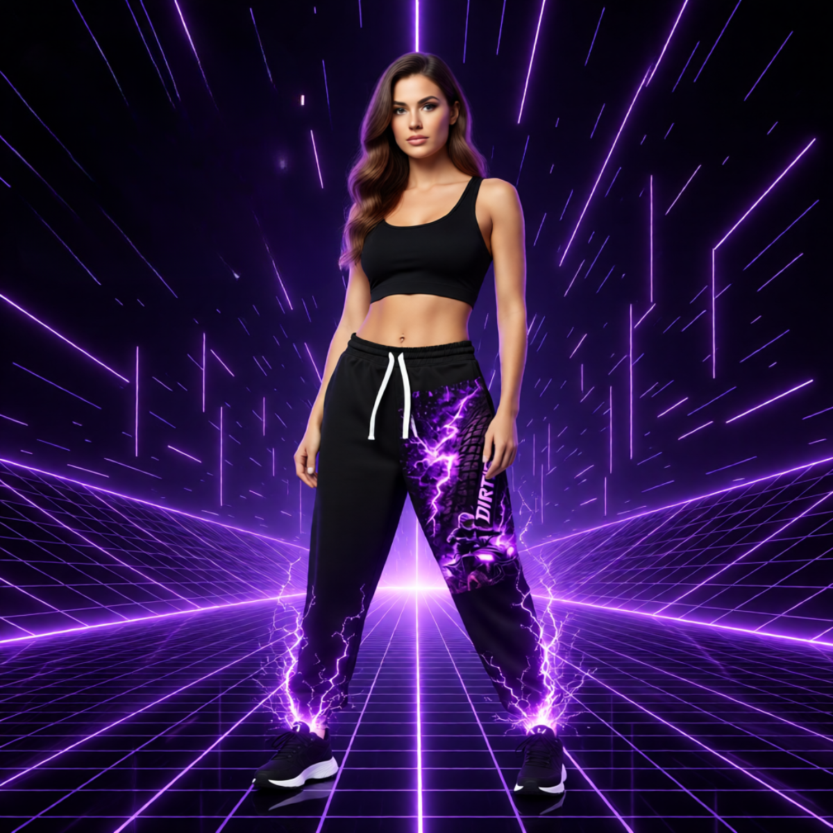 Dirtista Purple Lightning Drift Joggers