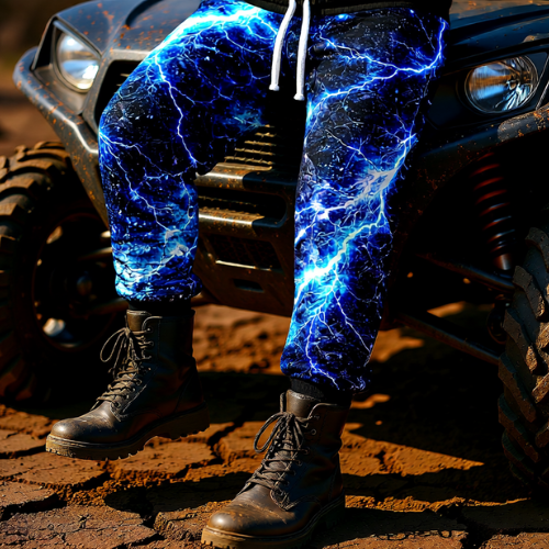 Electric Blue Lightning Joggers