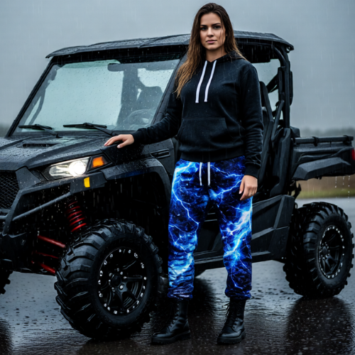 Electric Blue Lightning Joggers