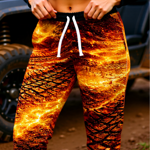 Fiery Tire-Track Athletic Joggers