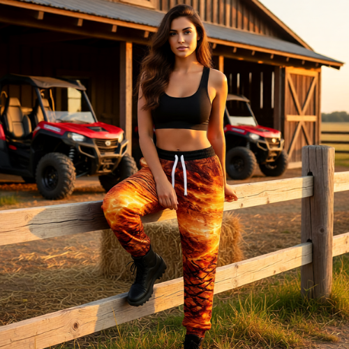 Fiery Tire-Track Athletic Joggers