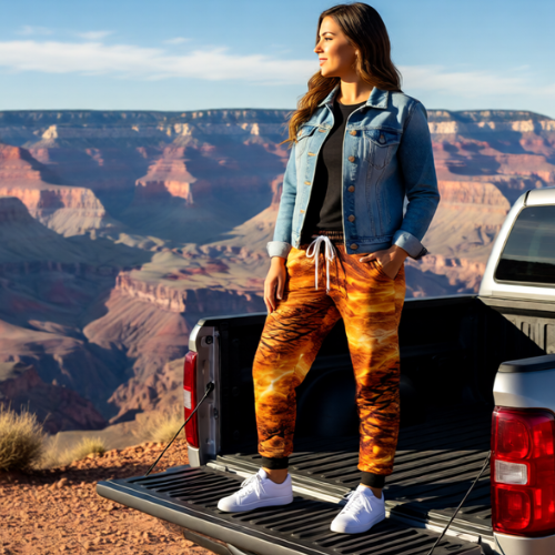 Fiery Tire-Track Athletic Joggers