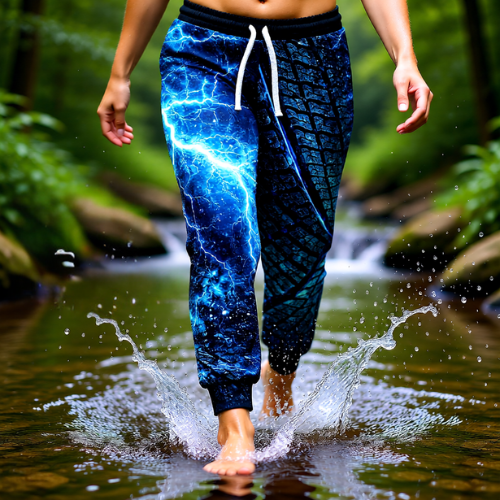 Pantalon de jogging athlétique Blue Storm avec bande de roulement de pneu
