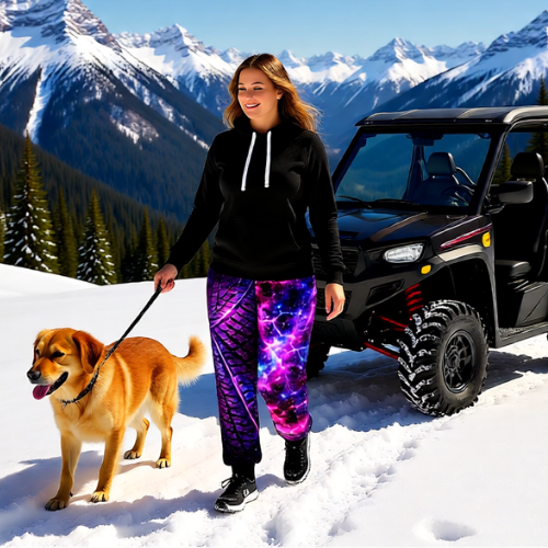 Purple Nebula Galaxy Tire-Track Joggers