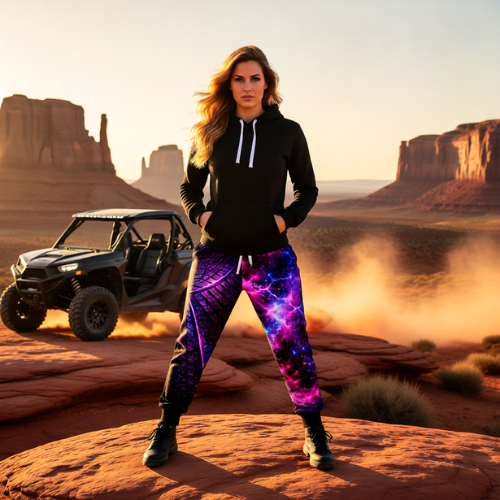 Purple Nebula Galaxy Tire-Track Joggers