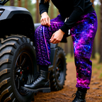 Purple Nebula Galaxy Tire-Track Joggers