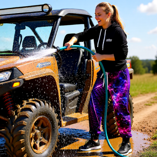 Purple Nebula Galaxy Tire-Track Joggers