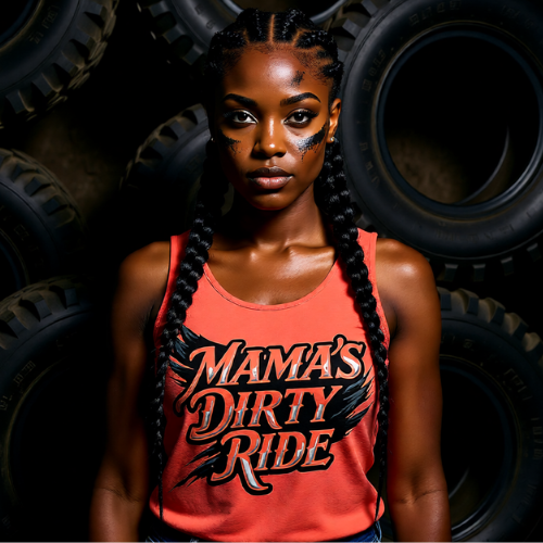 Mama’s Dirty Ride Tank Top — Vintage ATV Mom Graphic Tank