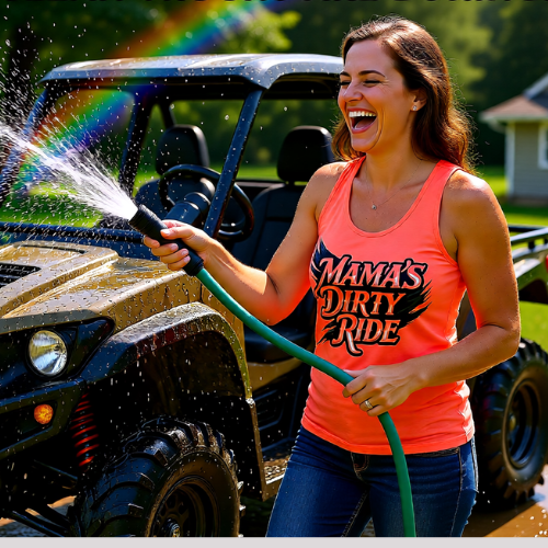 Mama’s Dirty Ride Tank Top — Vintage ATV Mom Graphic Tank