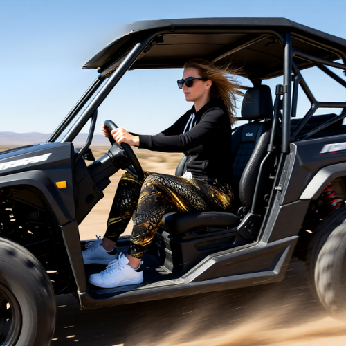 Gold Brushstroke Tire-Print Joggers