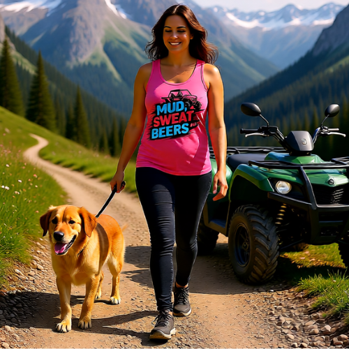 "Mud Sweat and Beers" Off‑Road Racing Graphic Tank Top for Truck & ATV Fans