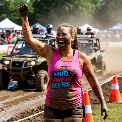 "Mud Sweat and Beers" Off‑Road Racing Graphic Tank Top for Truck & ATV Fans